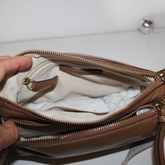 NWT LUCKY BRAND KODA LEATHER CROSSBODY BAG PURSE TOPANGA TAN LEATHER $148 - Picture 5 of 7